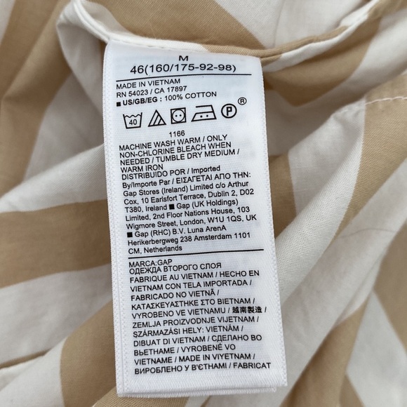 GAP Patchwork Khaki Stripe Midi Dress - M - Picture 7 of 8